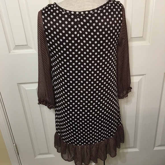 Urban Mango Brown Sheer Dress - Picture 2 of 7